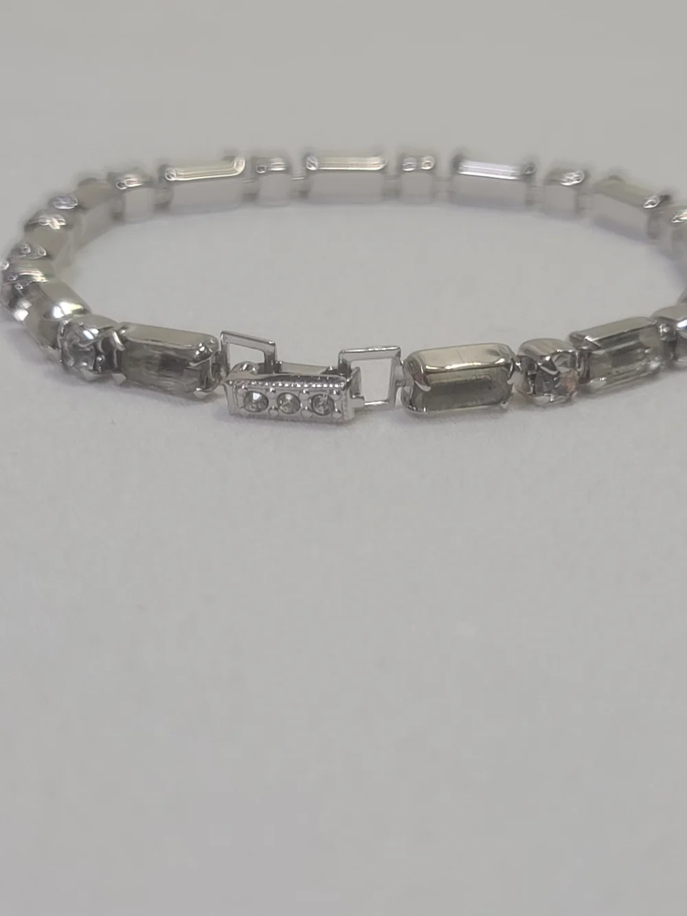 Vintage Signed Kramer Rhinestone Baguette Bracelet